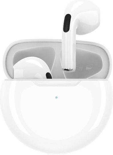 Pavareal PA-H08 In-ear Bluetooth Handsfree Ακουστικά με Θήκη Φόρτισης Λευκά