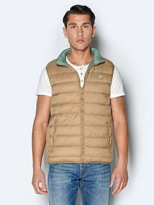 Brokers Jeans Sleeveless Jacket Puffer Beige