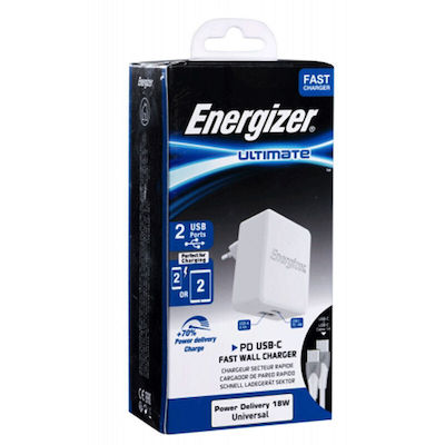 Energizer und Kabel USB-C 18W Stromlieferung Weiß