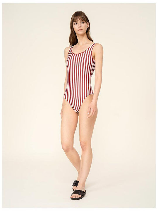 One-Piece Swimsuit with Open Back Colorful