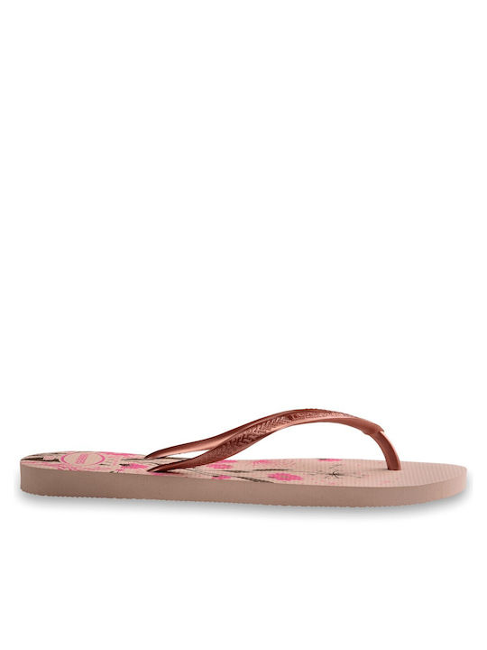 Havaianas Slim Organic Floral Ballet Papuci de plajă în Roz Culore