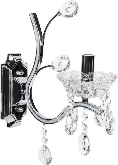 Keskor W90171 Classic Lamp Wall with Socket E14 Silver 11x26x11cm