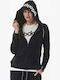 071317 Women's Sweatshirt Jacket Hooded Black