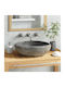 vidaXL River Stone Надеждна мивка Камък 38x29x12см Сив