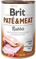 Brit Paté & Meat Υγρή Τροφή Σκύλου με Κουνέλι χωρίς Σιτηρά σε Κονσέρβα 400γρ.