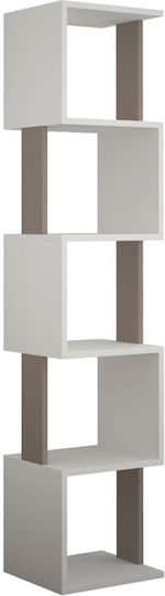 Bookcase Piri White / Mocha 35x30x161cm