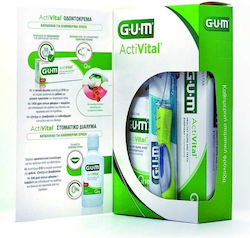 GUM Activital Οδοντόκρεμα 75ml, Στοματικό Διάλυμα 300ml & Tecnhique+ Compact Οδοντόβουρτσα Μέτρια κατά της Πλάκας 300ml