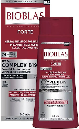 Bioblas Forte mit 74% Pflanzenserum Shampoos gegen Schuppen & Haarausfall für Alle Haartypen 360ml