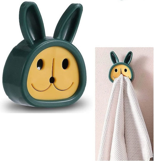 Single Wall-Mounted Bathroom Hook ​7.5x5.5cm Green