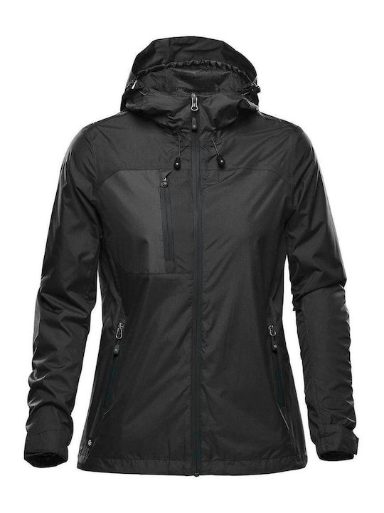 Stormtech GXJ-2W Women's Short Sports Softshell Jacket Waterproof and Windproof for Winter with Hood Black