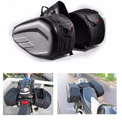 Motorcycle Saddle Side Bag Set 58lt in Black Colour