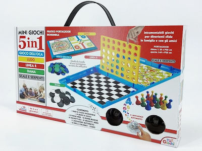 Board Game Mini Giochi Σετ 5 σε 1 for 2-4 Players 6+ Years (IT)