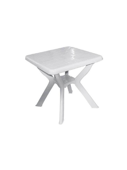 Πλαστικό Τραπέζι για Μικρούς Εξωτερικούς Χώρους Λευκό 70x70x72εκ.