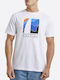 Nautica Tyrian T-shirt Bărbătesc cu Mânecă Scurtă Alb