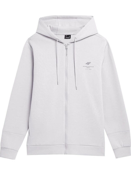 4F Weißes Sweatshirt mit Kapuze