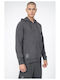 4F Men's Sweatshirt Jacket with Hood and Pockets Gray