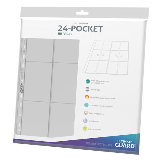 Ultimate Guard 24-Pocket Pages Black Side-Load Card Pages 12-Pocket Standard Size 10τμχ Black UGD011321