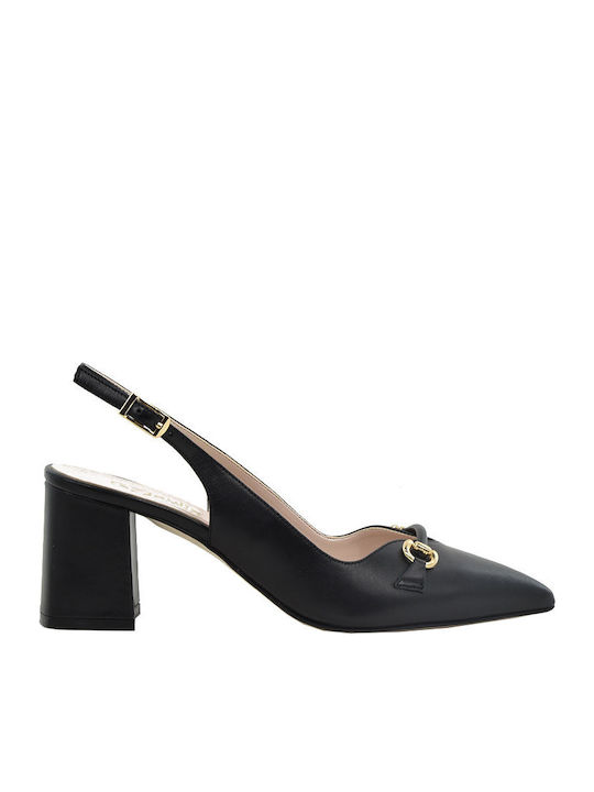 Fardoulis X Leder Pumps mit Riemchen Schwarz