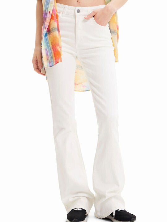 Desigual Luna Women's Jean Trousers Flared White