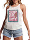 Superdry Tribal Surf Women's Summer Blouse Cotton Sleeveless White