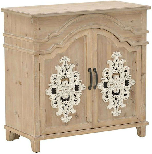 Sideboard made of Solid Wood Natural / White 80x39x82cm
