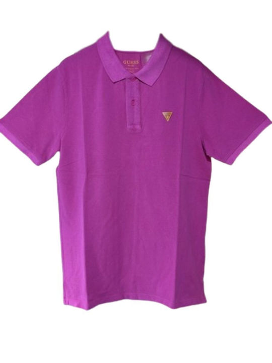 Guess Men's Short Sleeve Blouse Polo Purple