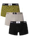 Calvin Klein Boxeri pentru bărbați Gri/negru/galben imprimat cu modele 3Pachet