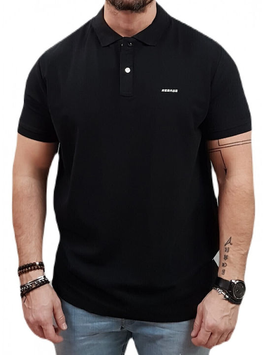 Rebase RPS.032 Polo Herrenblusen Kurzarm Schwarz