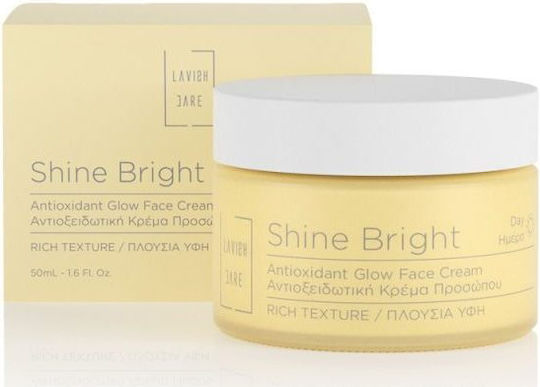 Lavish Care Shine Bright Богат Дневен Крем За Лице За Хидратация И Блясък С Хиалуронова Киселина И Витамин С 50ml