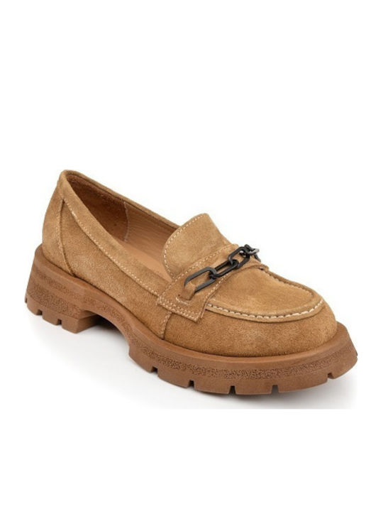 Boxer Δερμάτινα Γυναικεία Loafers σε Ταμπά Χρώμα