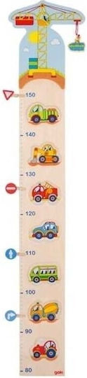 Goki Wooden Kids Growth Height Chart Vehicles Beige 150cm