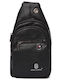 Herren Schulter / Crossbody Tasche Schwarz