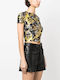 Kurzärmeliges Crop-Top Schwarz
