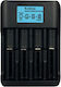 Uniross Smart TECH 3T Charger 4 Batteries Li-ion/Ni-Cd/Ni-MH Size AA/AAA/18650/21700/16340/14500