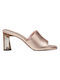 Tamaris Chunky Heel Mules Powder Metallic