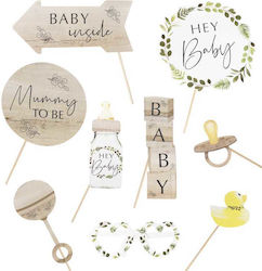 Botanical Baby Shower Photo Booth Props, 10τεμ.