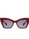 Gigi Barcelona Rosalie Damen Sonnenbrille mit Rot Kunststoff Gestell und Gray Linse 6761/6