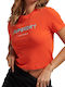 Superdry Damen Crop T-Shirt Orange
