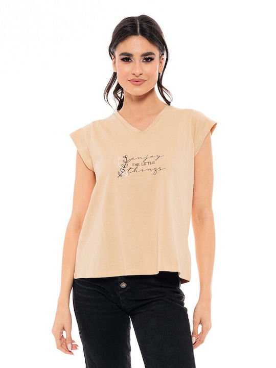 Biston Damen T-Shirt Beige