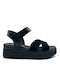 Ragazza Anatomic Women's Leather Ankle Strap Platforms Black