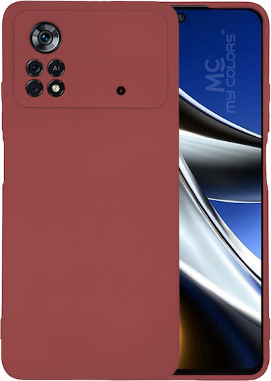 Sonique Umschlag Rückseite Silikon Burgundisch (Poco X4 Pro 5G)
