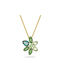 Swarovski Green Halskette mit Design Blume Vergoldet