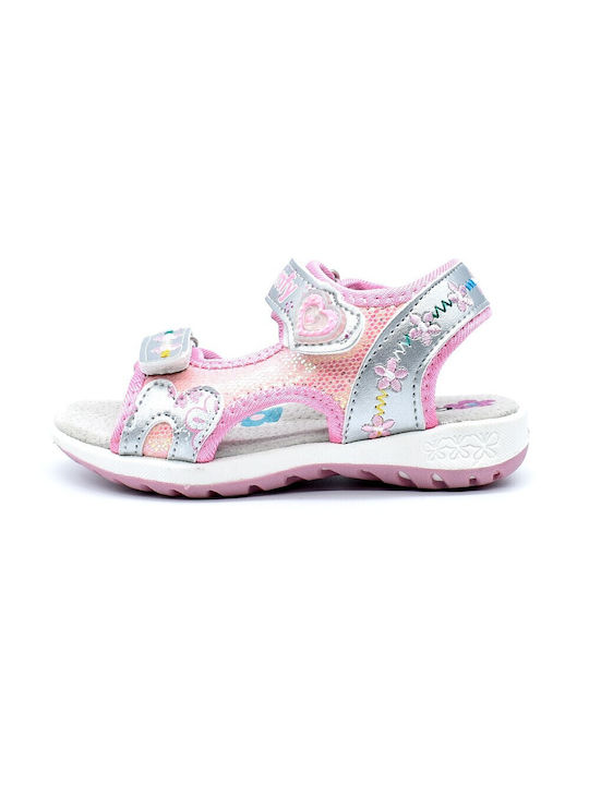 Comfy silver children's sandals for girls MLB21E110