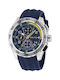 Nautica Watch Chronograph Battery with Blue Rubber Strap