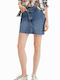 Desigual Denim Mini Rock in Blau Farbe