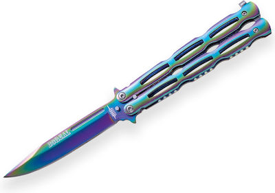 Joker Boreal Schmetterlingsmesser Blau mit Klinge aus Rostfreier Stahl