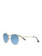 Zippo Eyewear Unisex Sunglasses with Silver Metal Frame and Blue Mirror Lens