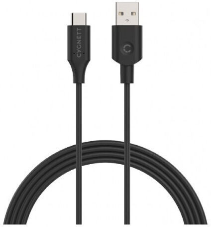 Cygnett USB 2.0 Cable USB-C male - USB-A 60W Μαύρο 0.1m CY2727PCUSA