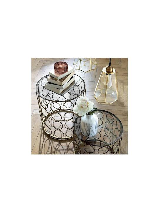 Set Zigon Rotund Din Sticlă Auriu 2 Buc M41xL41xÎ46.5cm