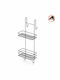 Tekno-Tel Wall Mounted Bathroom Shelf Metallic with 2 Shelves 20x25x60cm